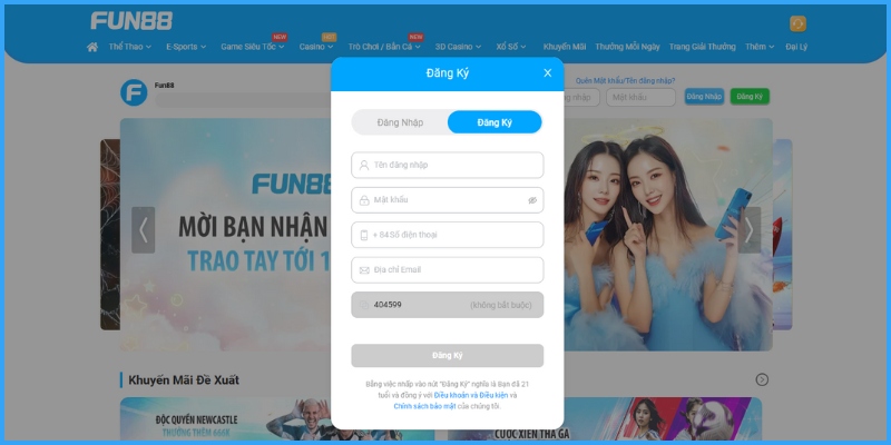 Quyền lợi trọn vẹn khi đăng ký Fun88